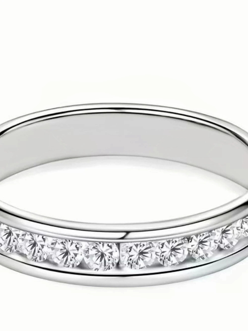 Crystal Row Ring in Silver NWT